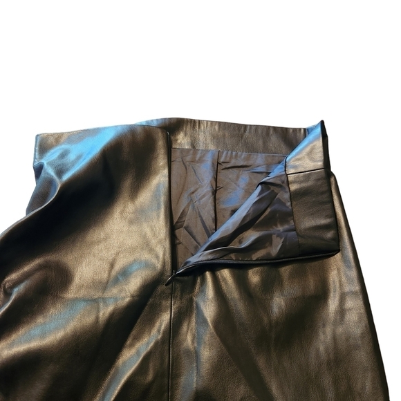 Zara black faux leather high waist short skirt - Picture 4 of 7